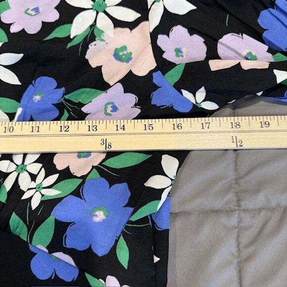 Nasty Gal Black Floral Print Dress Empire Waist Pintuck Blue White Size 2 - Picture 8 of 11